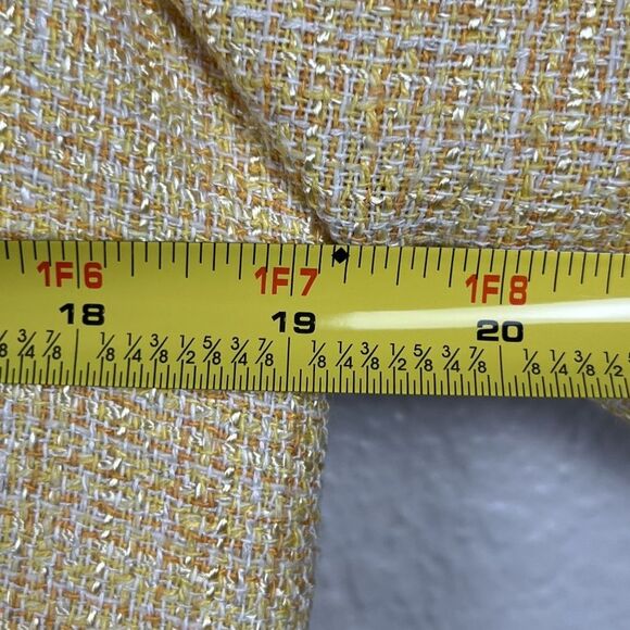 Talbots Women's Sz 10 Yellow Tweed Blazer Jacket 2 Button Long Sleeve Pockets - Picture 10 of 10